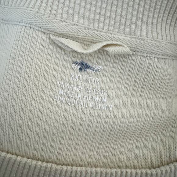 AERIE Love Corded Cropped Crewneck Sweatshirt Tan XXL - Picture 7 of 9